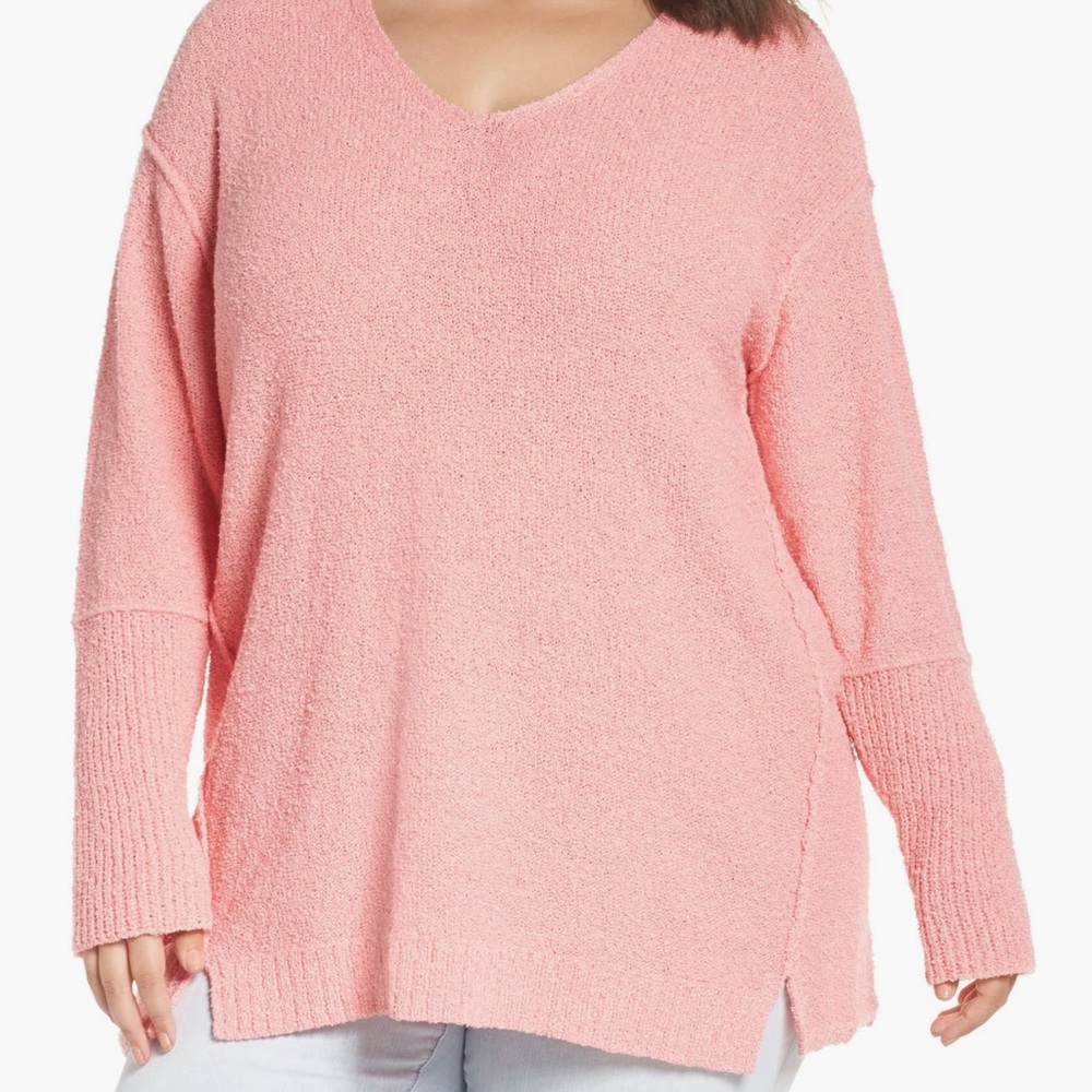 Caslon Coral Pink V-Neck Sweater